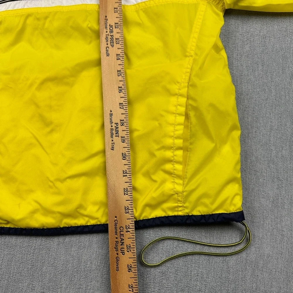 Vintage‎ Nike Jacket Womens Small Yellow Windbreaker 1/4 Zip Hooded Pullover 80s
